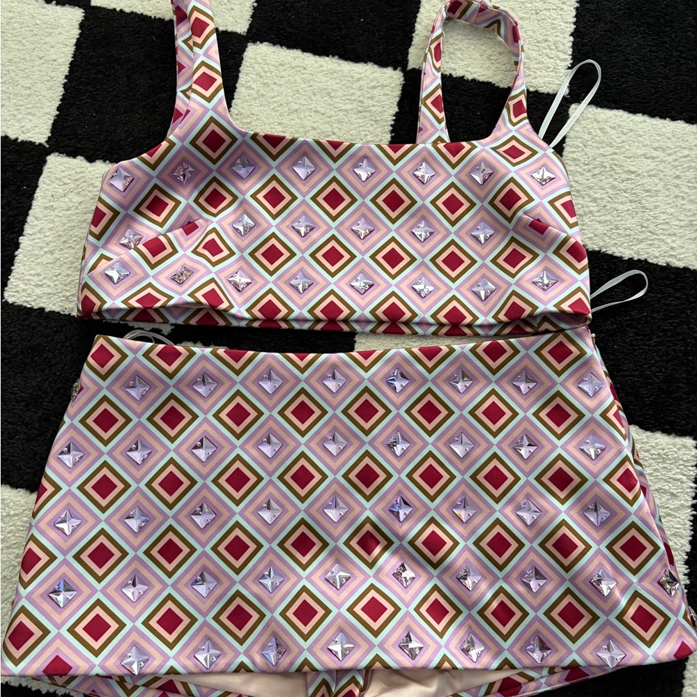Retrofete Pink and Red Geometric Set